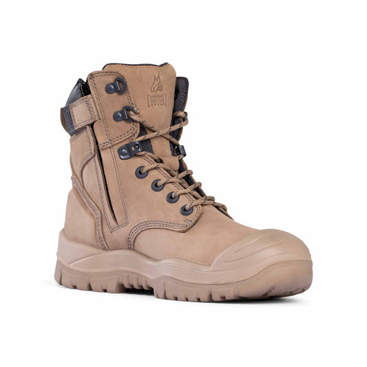 MONGREL HIGH LEG ZIPSIDER BOOT W/ SCUFF CAP STONE