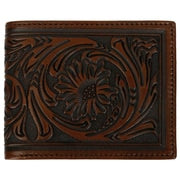 Stetson Tooled Leather Bi-Fold Wallet - Brown