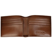 Stetson Tooled Leather Bi-Fold Wallet - Brown