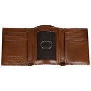 Stetson Tooled Leather Tri-Fold Wallet - Brown