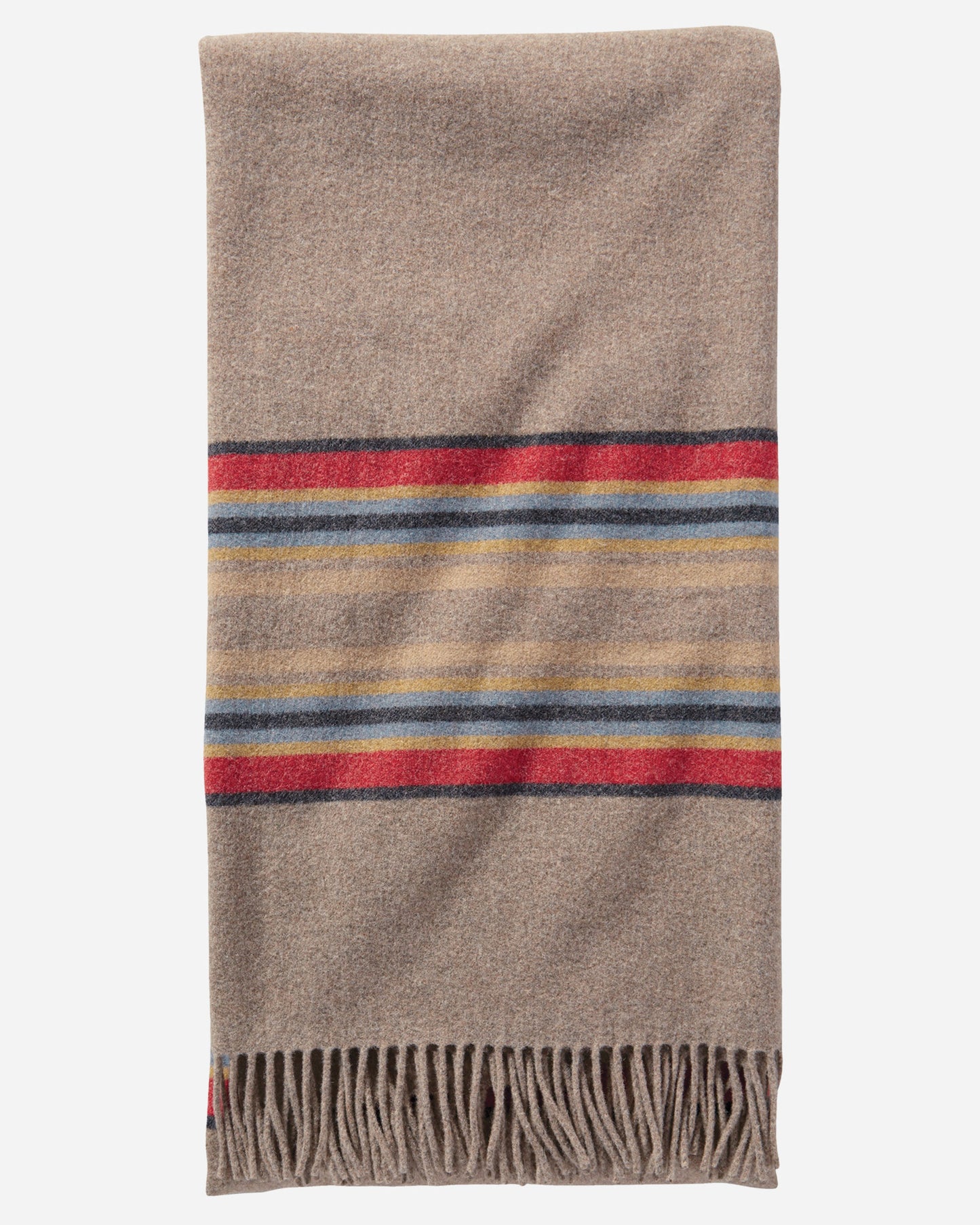 PENDLETON STRIPE 5TH AVENUE MERINO THROW - Mineral Umber