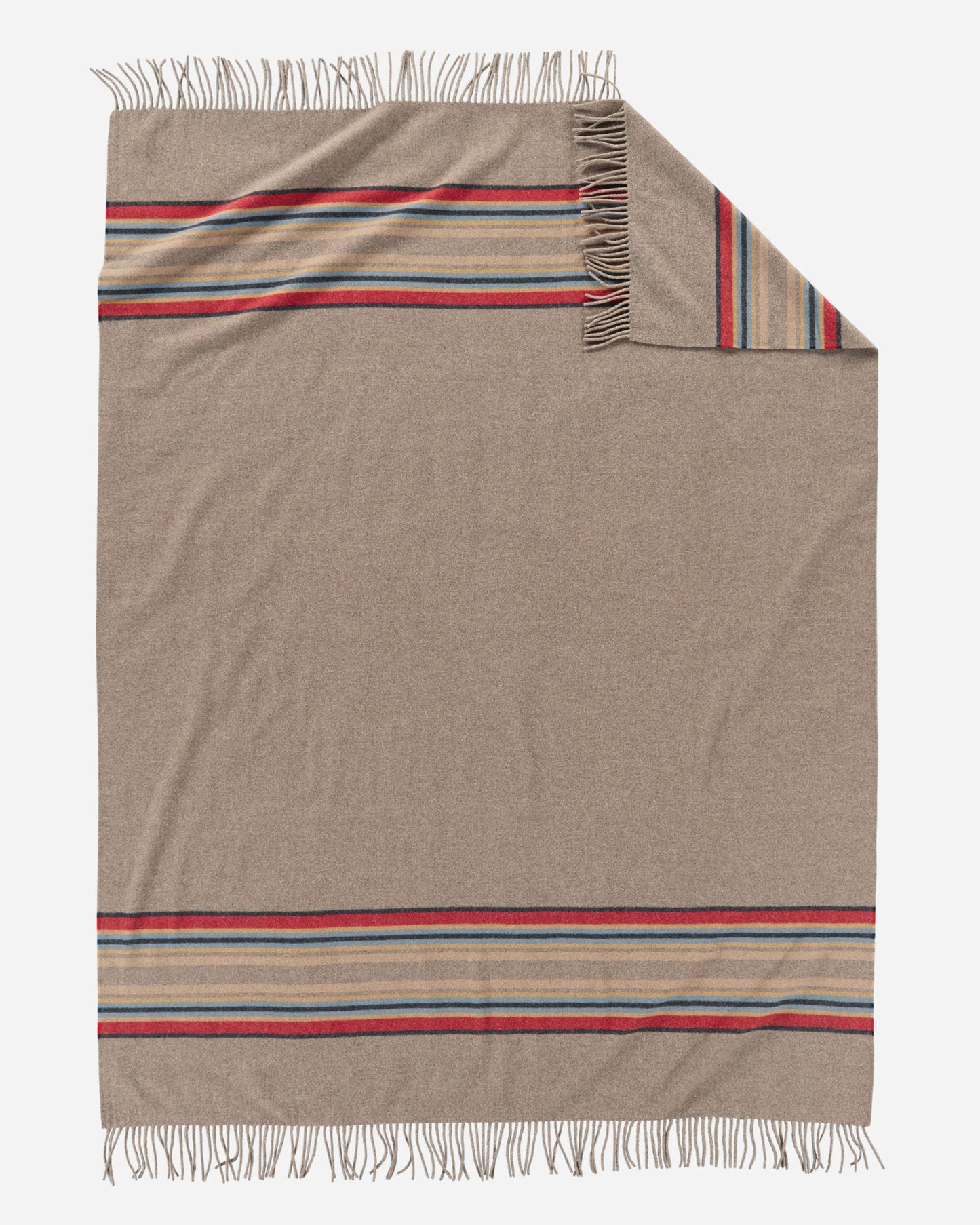 PENDLETON STRIPE 5TH AVENUE MERINO THROW - Mineral Umber