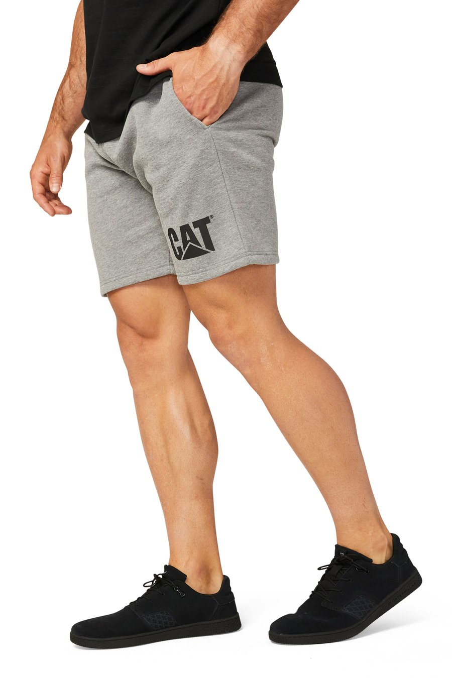 CAT DM FLEECE SHORT (DARK HEATHER GREY) - CLEARANCE