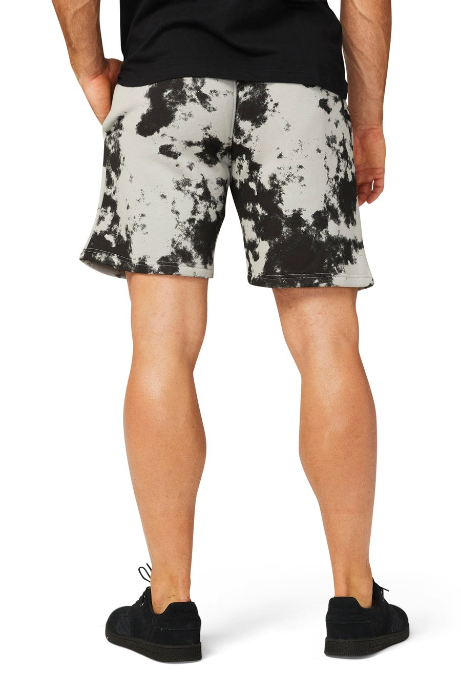 CAT DM FLEECE SHORT (SHIBORI AOP-LIMESTONE) - CLEARANCE