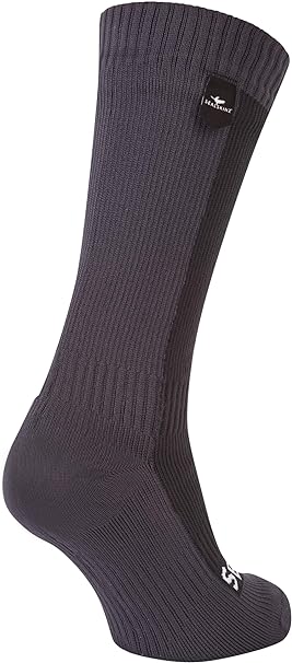 SEALSKINZ WATERPROOF COLD WEATHER MID LENGTH SOCKS - BLACK/GREY