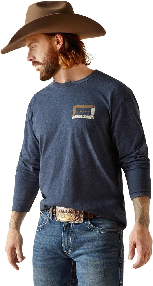 Ariat Mens Veneer LS T-shirt Navy