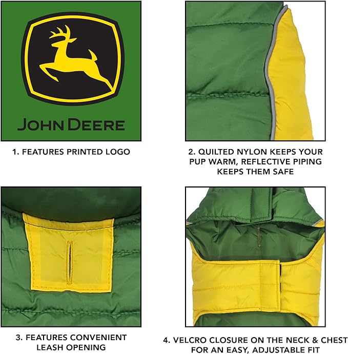 John Deere Pet Puffer Vest