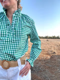 Black Colt Willow Green Gingham Print