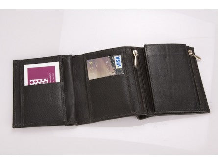 The Design Edge Men's Cow Leather Black Wallet (77931)