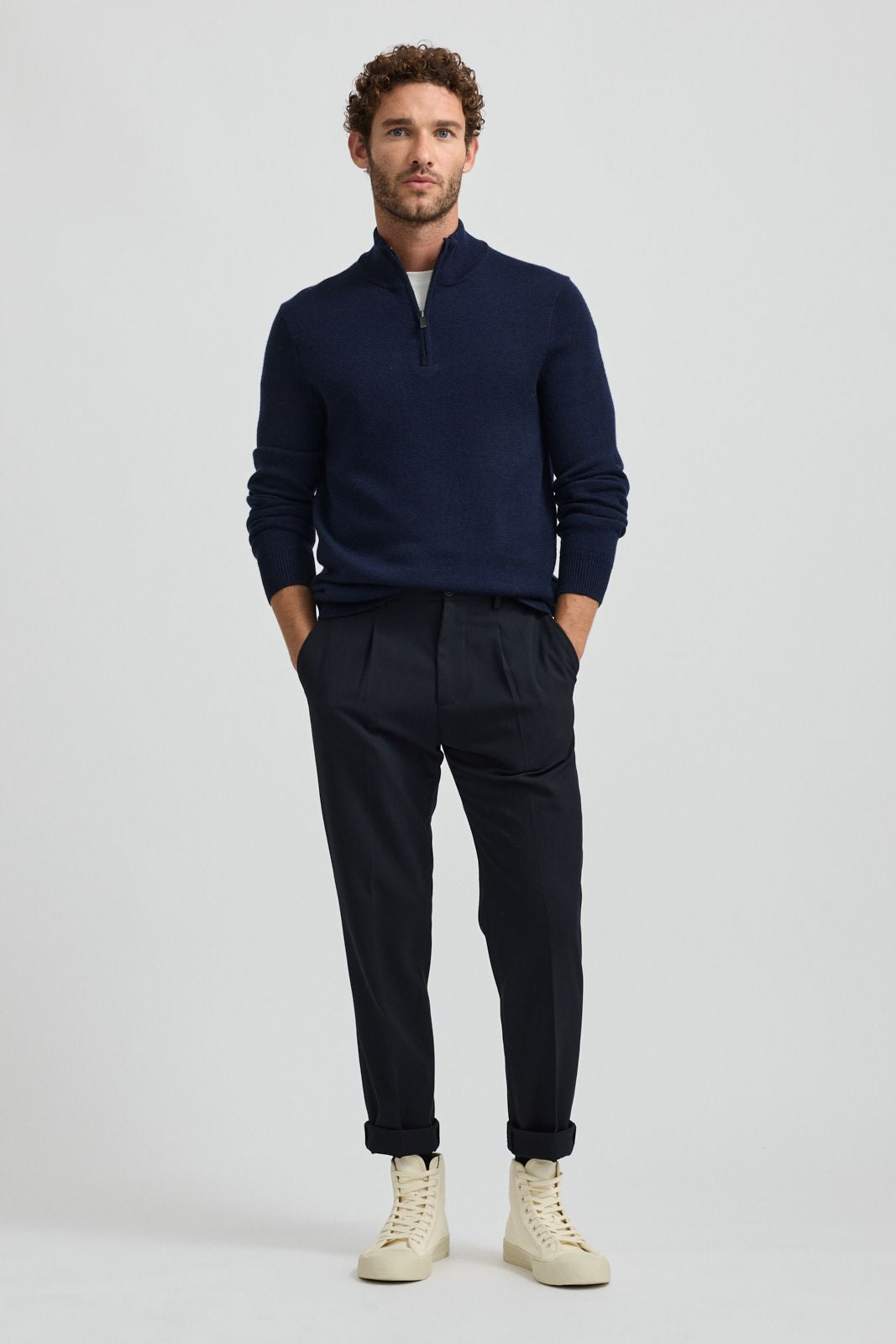 TOORALLIE MEN'S TRADEMARK HALF ZIP - NAVY