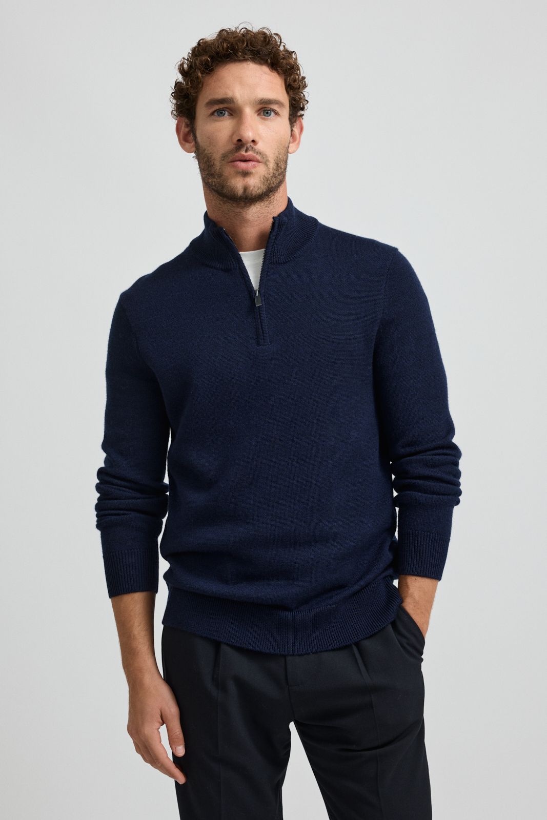 TOORALLIE MEN'S TRADEMARK HALF ZIP - NAVY