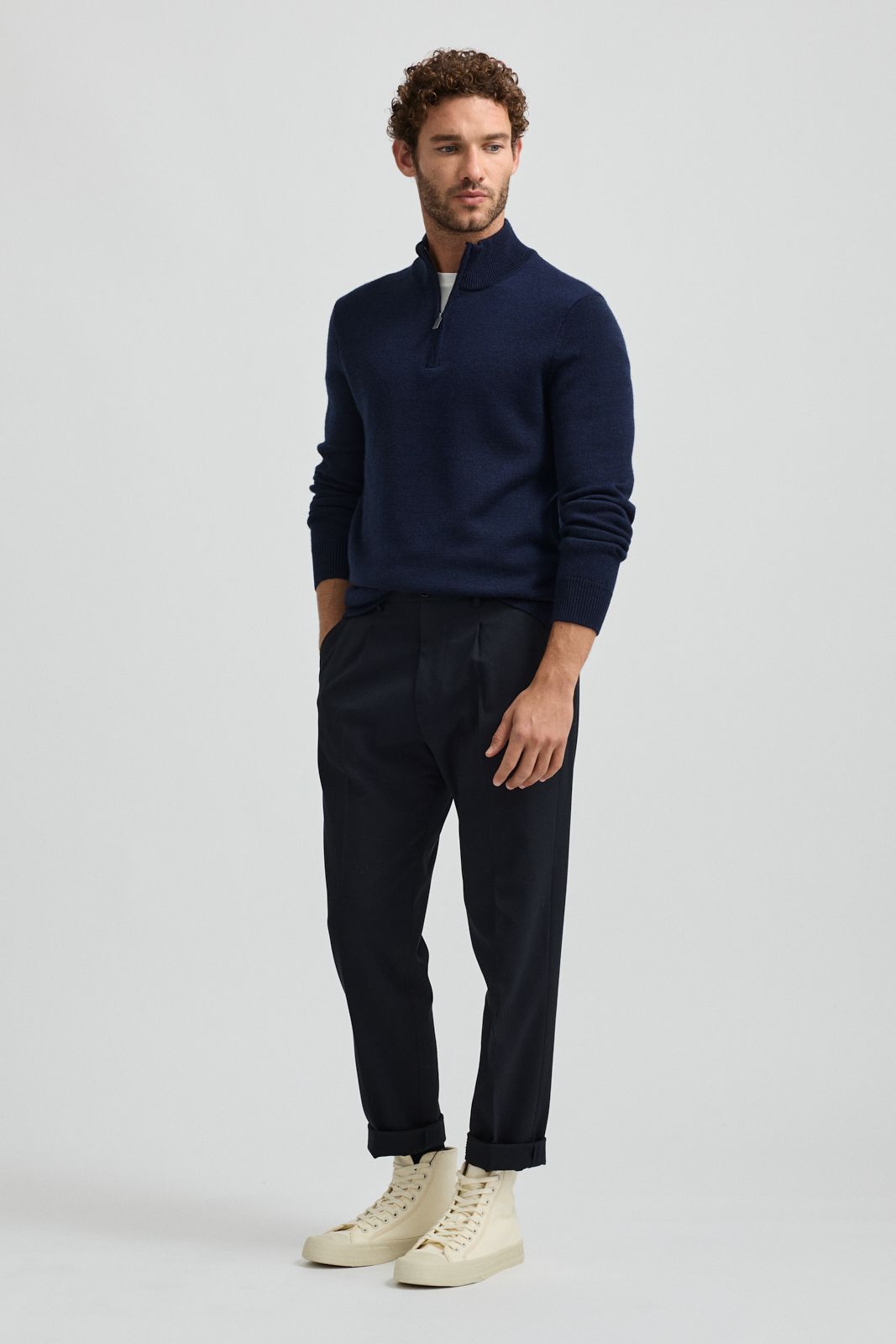 TOORALLIE MEN'S TRADEMARK HALF ZIP - NAVY