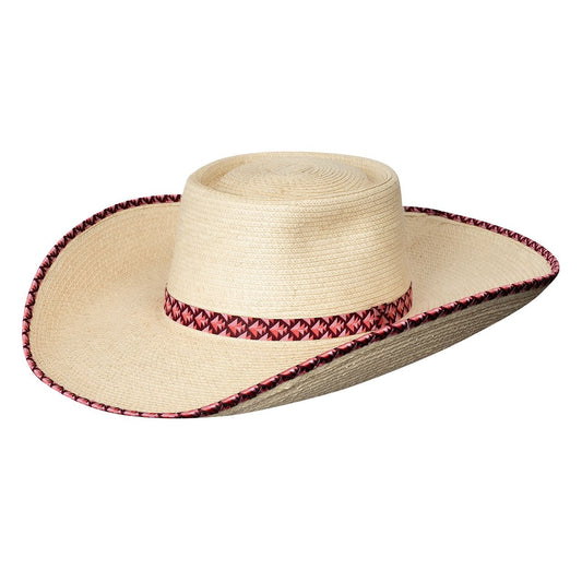 Sunbody Hats Ava Bound Edge Oak Hat (Pink Burgundy Arrow)