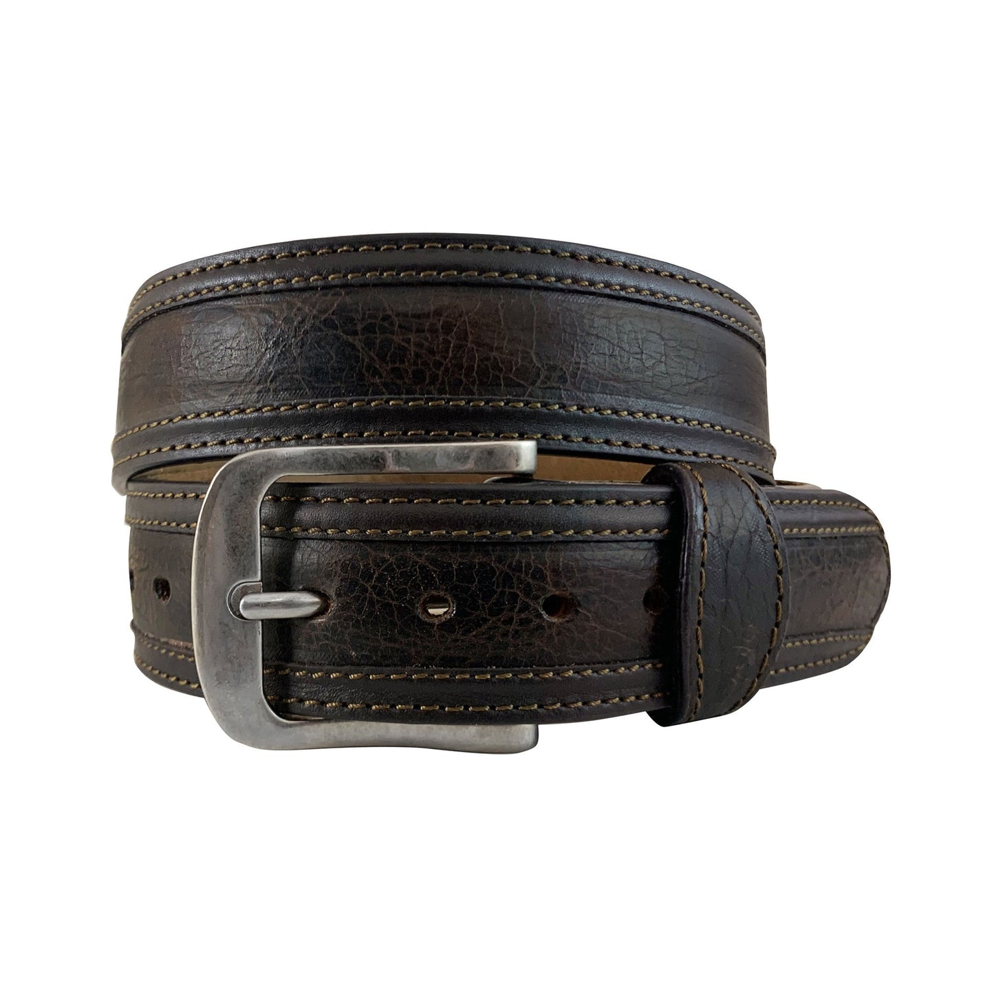 Roper Men's Bison Leather Belt (Chocolate)