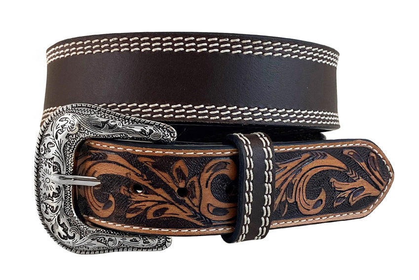 Roper Men's Leather Belt (Brown)