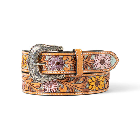 Ariat Girls Sunflower Daisy Hand Tooled Belt 1 1/4" - (Multi)