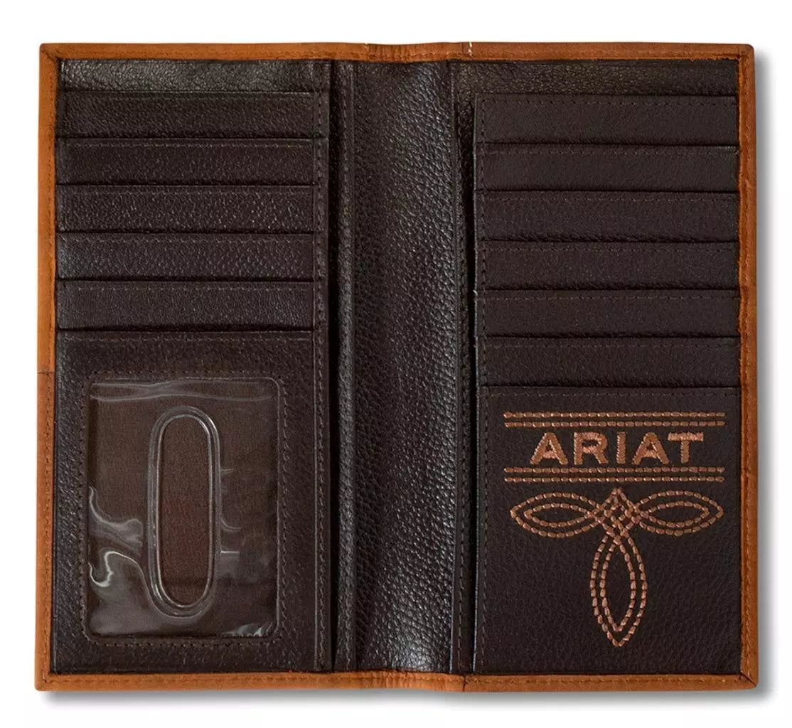 Ariat Men's Two Toned Leather Rodeo Wallet Two Toned Brown