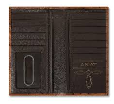 Ariat Men's Ostrich Floral Embossed Rodeo Wallet