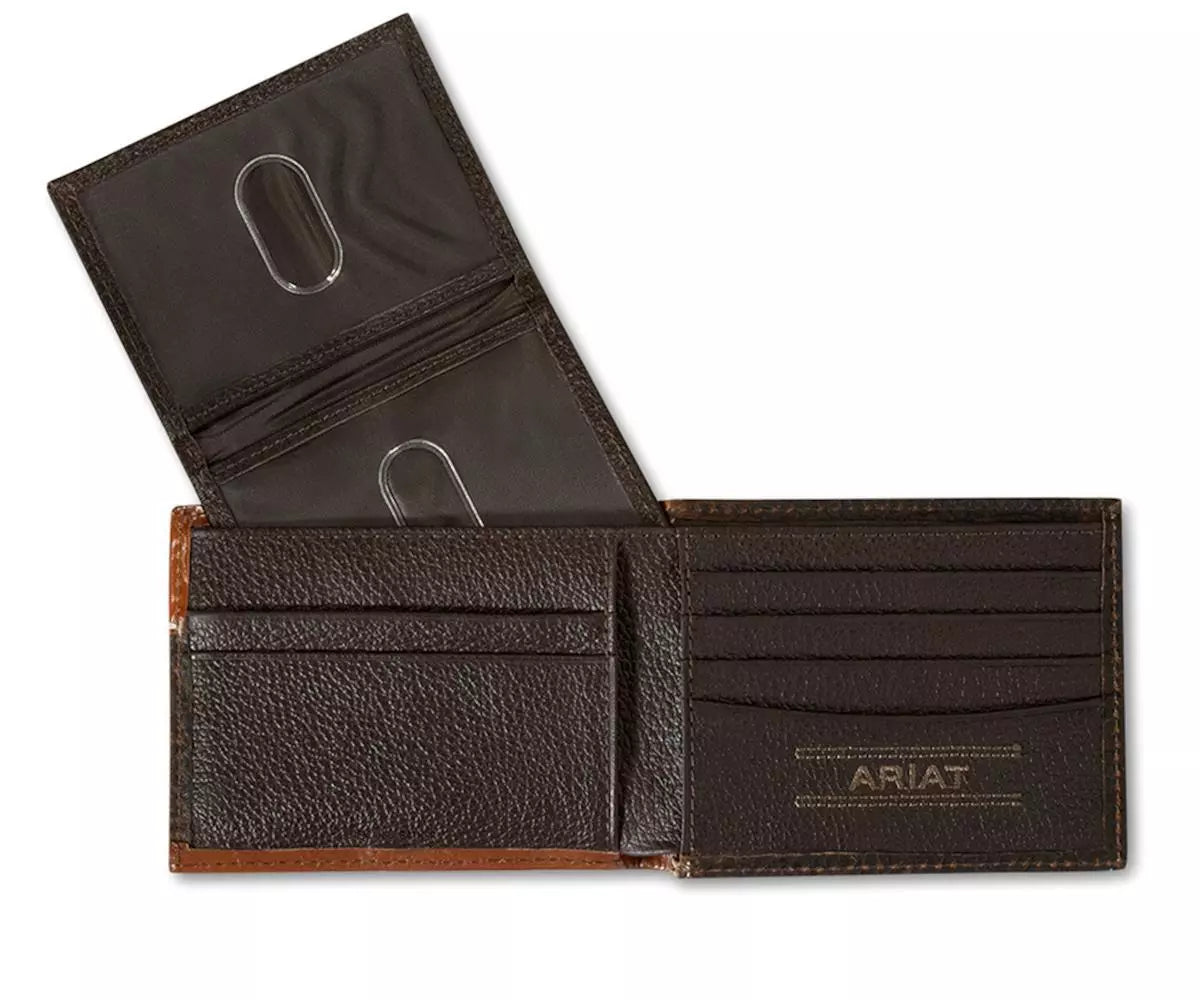 ARIAT MEN'S WOVEN SOUTHWEST ROPE TRIM BIFOLD WALLET