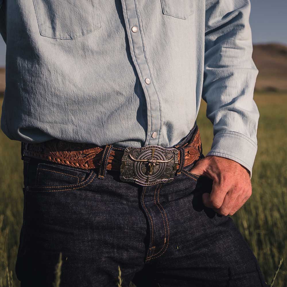 MONTANA SILVERSMITHS Ropin' Ready Longhorn Attitude Buckle A930