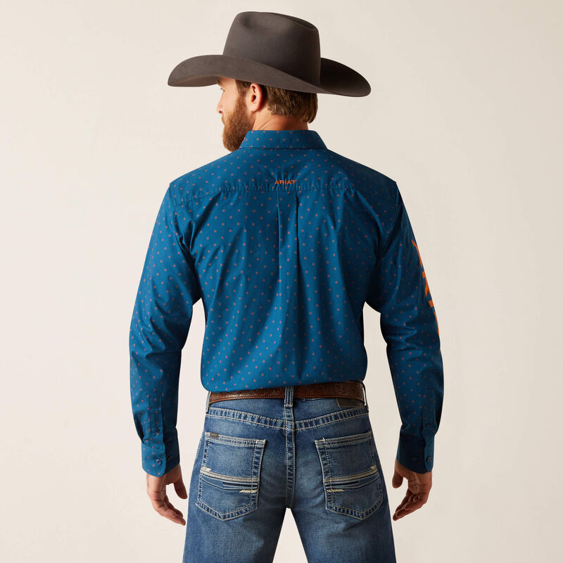 Ariat Men's Team Clarence Fitted L/S Shirt (True Blue)