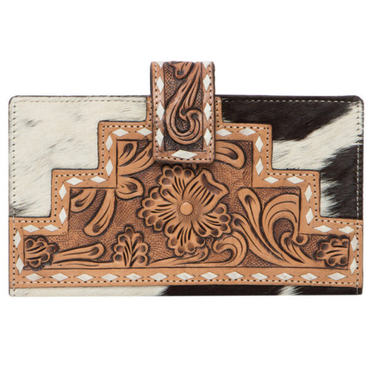 The Design Edge Tooling Leather Slim Button Wallet Manta - (AW24)