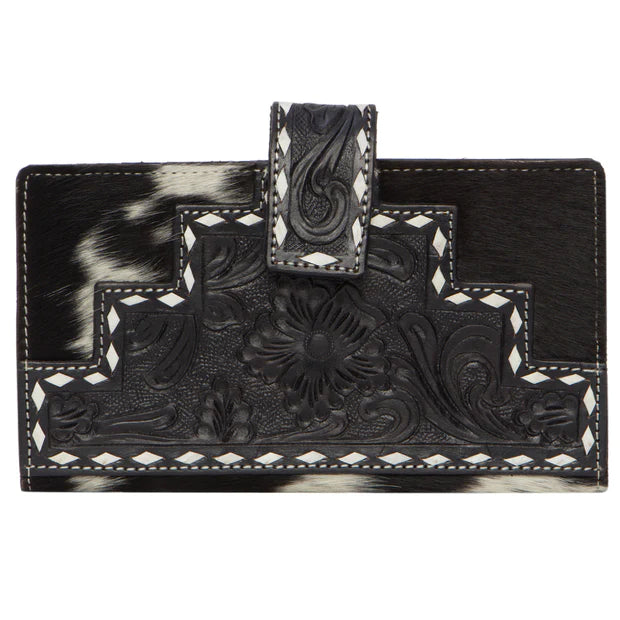 The Design Edge Tooling Leather Slim Button Wallet Manta - (AW24)