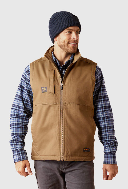 Ariat Men's Rebar DuraCanvas Vest (Khaki)