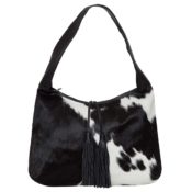 The Design Edge Cowhide Tote Bag with Tassel – Athens (B70096)_Black