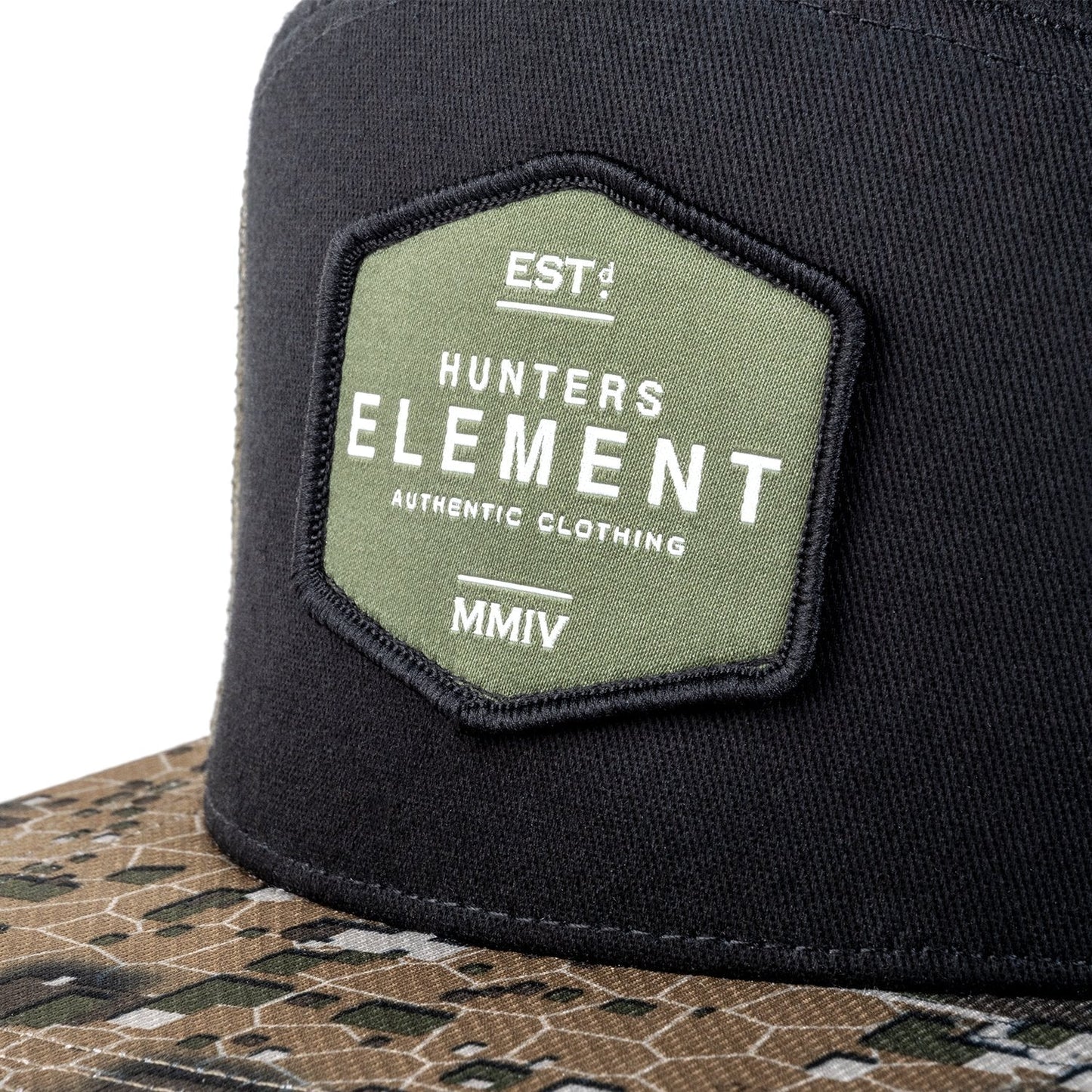 HUNTERS ELEMENT AUTHENTIC TRUCKER CAP - BLACK/DESOLVE VEIL