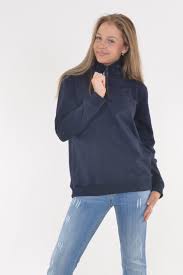 Bullrush Ladies Zip Sweat Embroidery 23 NAVY