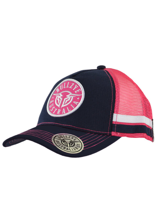 Bullzye Ladies Racer Cap (Navy/Pink) - Clearance