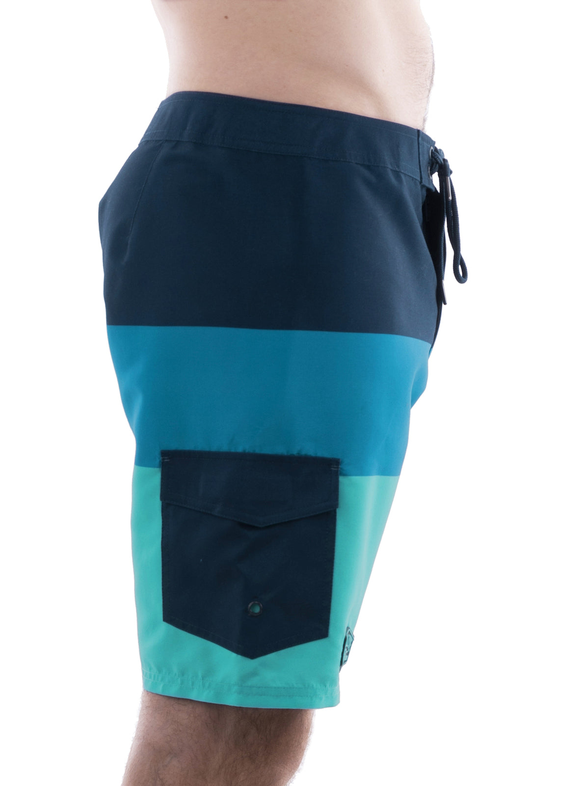 Bullzye Men's Shoreline Boardshorts - Navy/Aqua