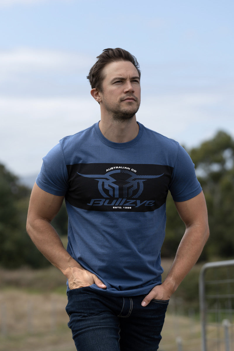 BULLZYE MEN'S SAMPSON SHORT SLEEVE TEE - BLUE STEEL