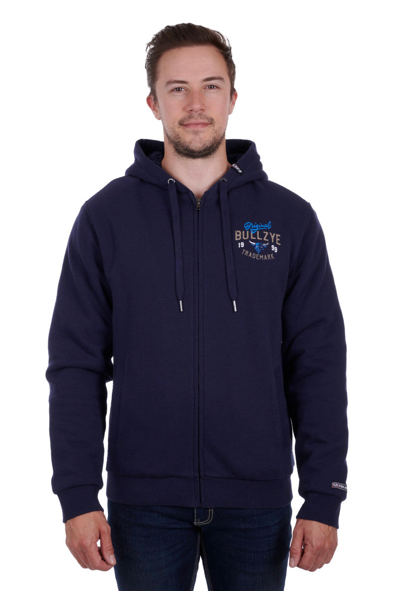 Bullzye Attribution Zip Through Hoodie - Navy