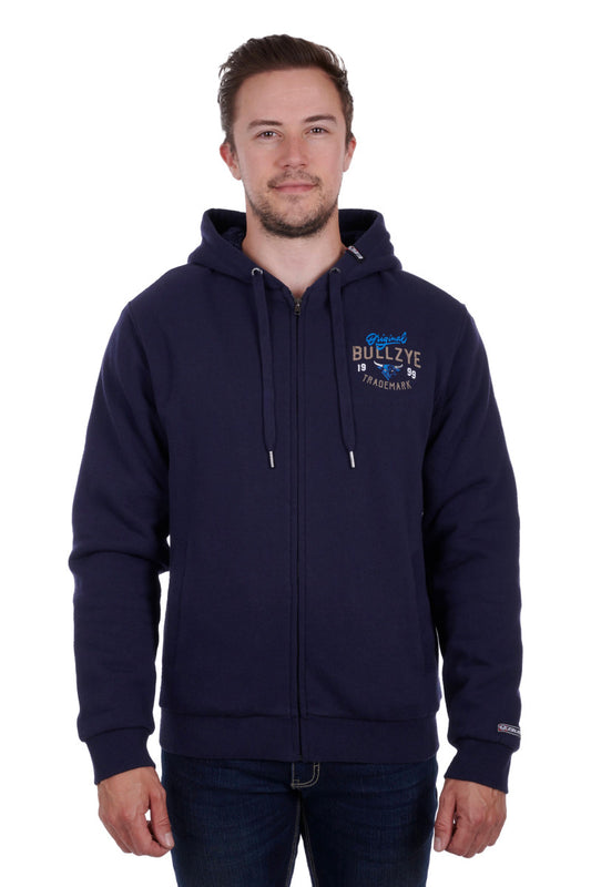 Bullzye Attribution Zip Through Hoodie - Navy