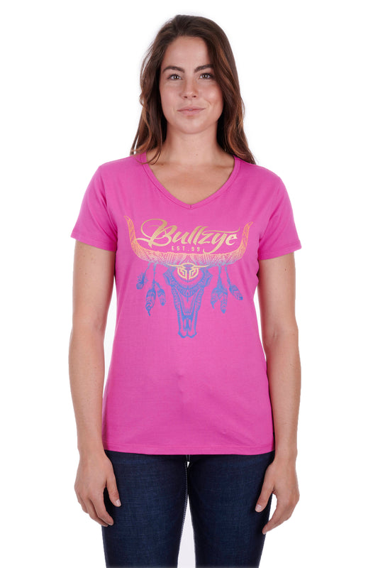 Bullzye Women's Argyle S/S Tee - Rose