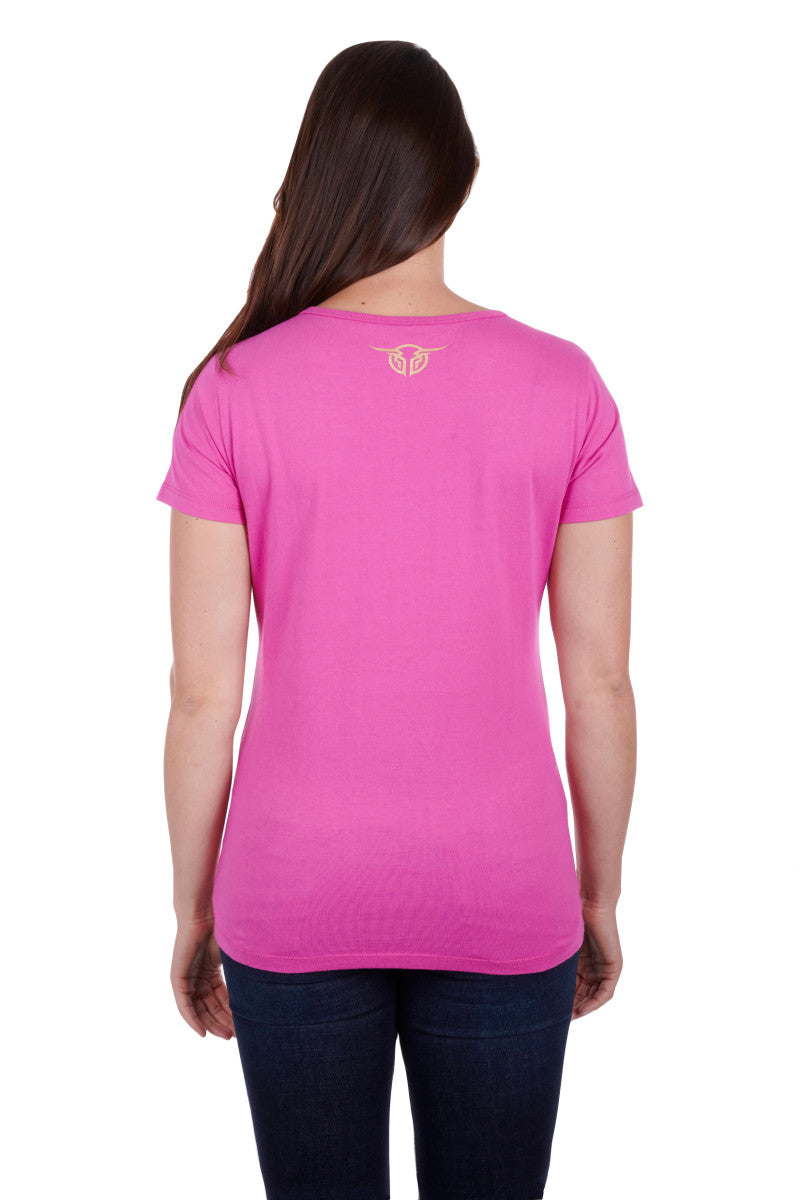 Bullzye Women's Argyle S/S Tee - Rose