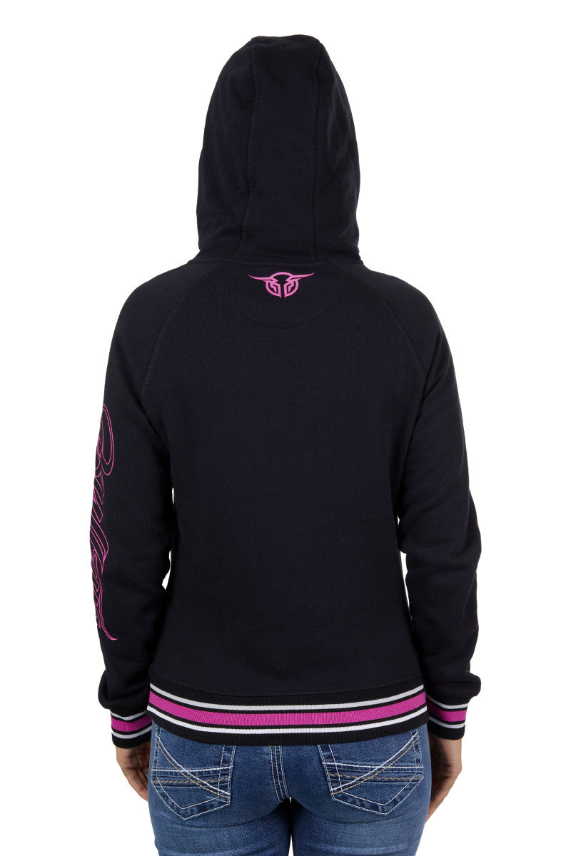 BULLZYE WOMENS TROPICS PULLOVER HOODIE - BLACK