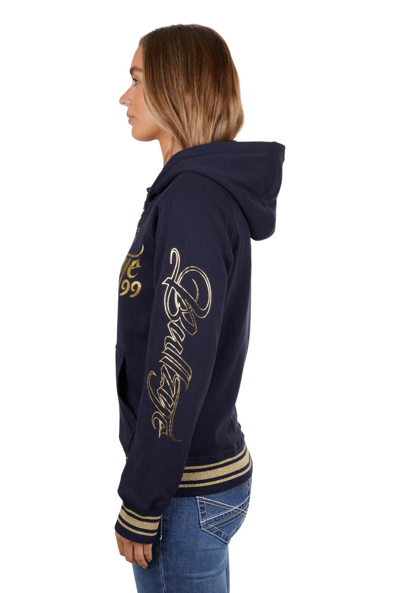 BULLZYE WOMENS BOWEN ZIP THROUGH HOODIE - DARK NAVY