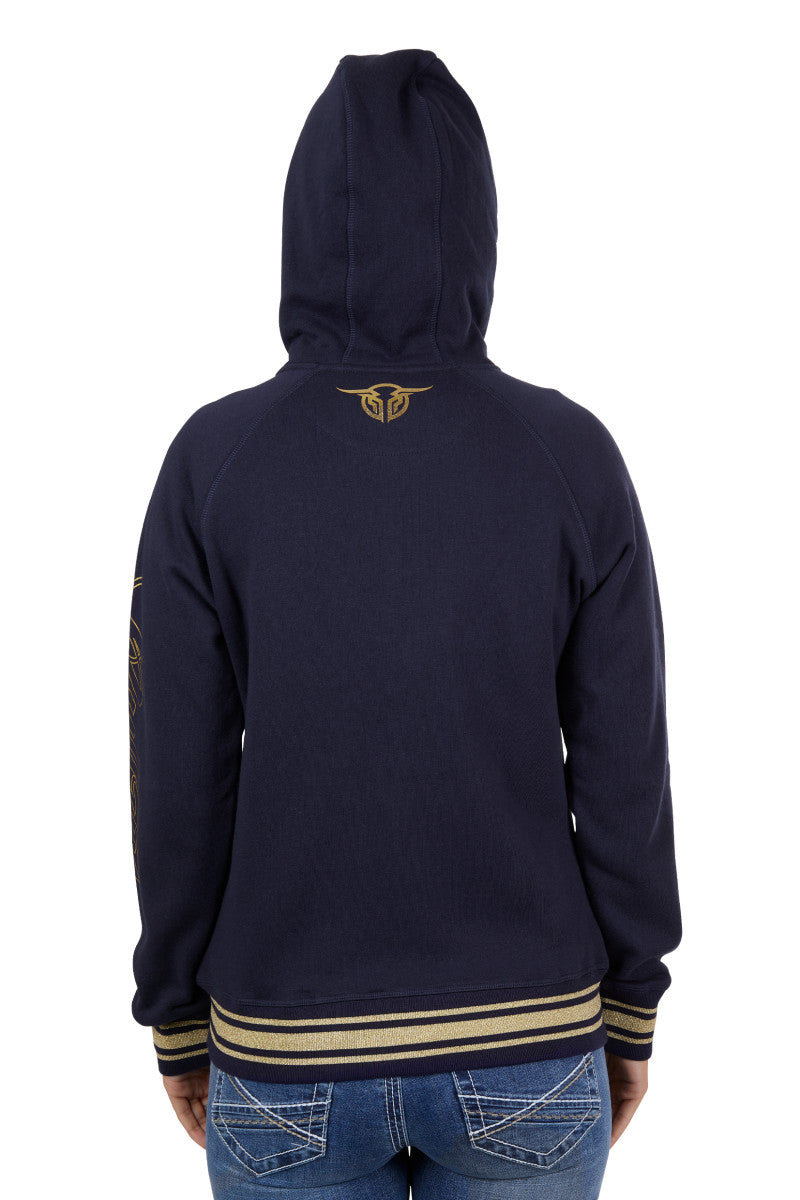 BULLZYE WOMENS BOWEN ZIP THROUGH HOODIE - DARK NAVY