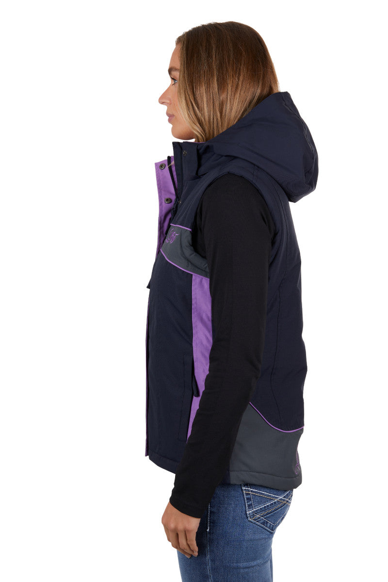 BULLZYE WOMENS CARLA VEST (DARK NAVY / PURPLE)