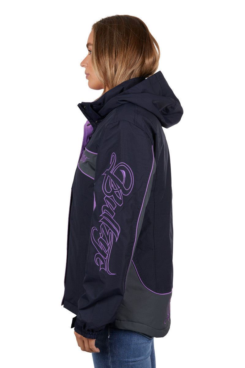 BULLZYE WOMENS CARLA JACKET (DARK NAVY / PURPLE)