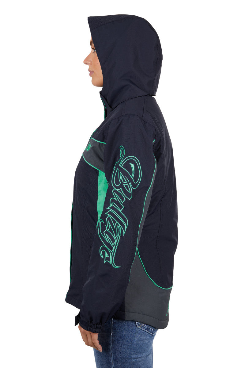 BULLZYE WOMENS CARLA JACKET (DARK NAVY / TURQUOISE)