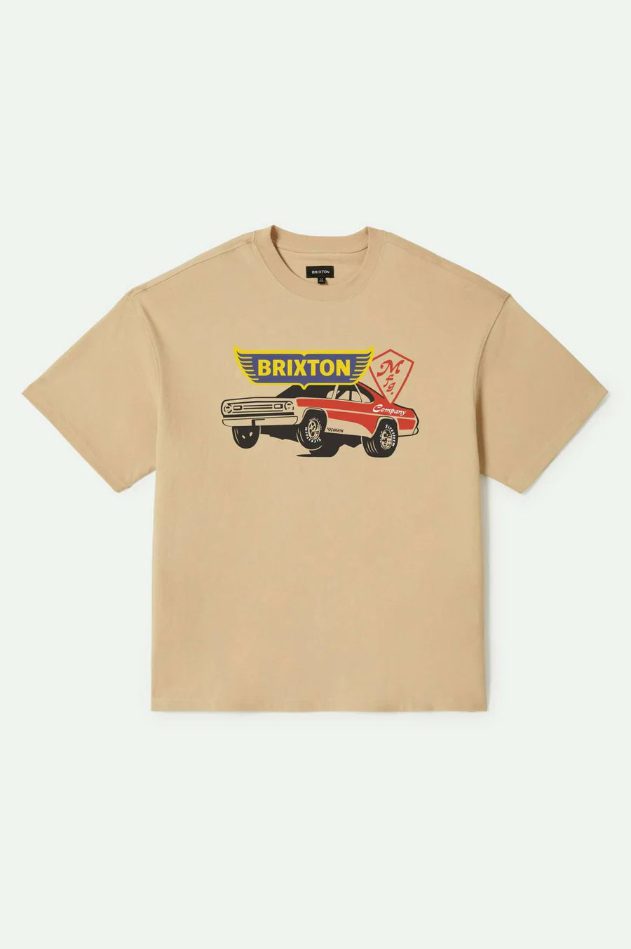 Brixton Mens Heavy Weight Relaxed Tee - (Cream Classic Wash)