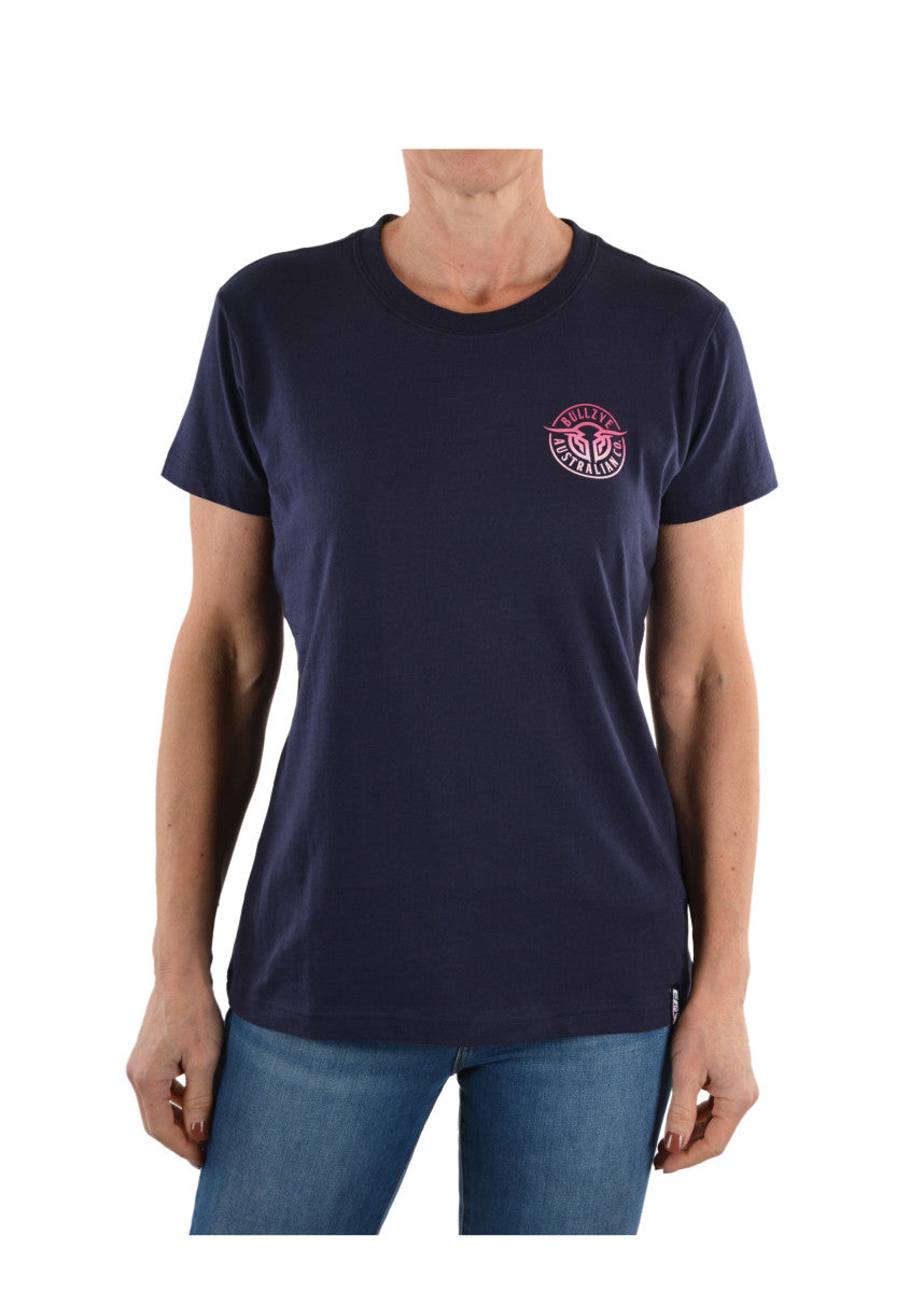 BULLZYE WOMEN'S BULLRING S/S TEE (NAVY) - SALE