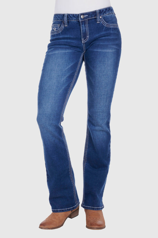 BULLZYE WMNS DAHLIA BOOT CUT JEAN - 34 LEG