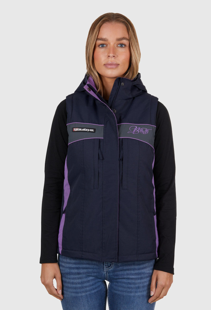 BULLZYE WOMENS CARLA VEST (DARK NAVY / PURPLE)