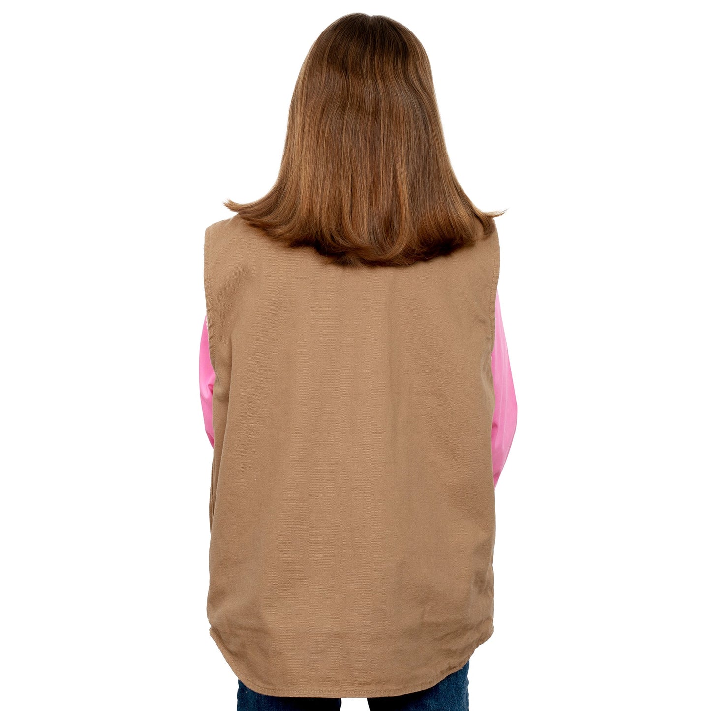 Just Country Kid's Junior Diamantina Sherpa Vest_Khaki