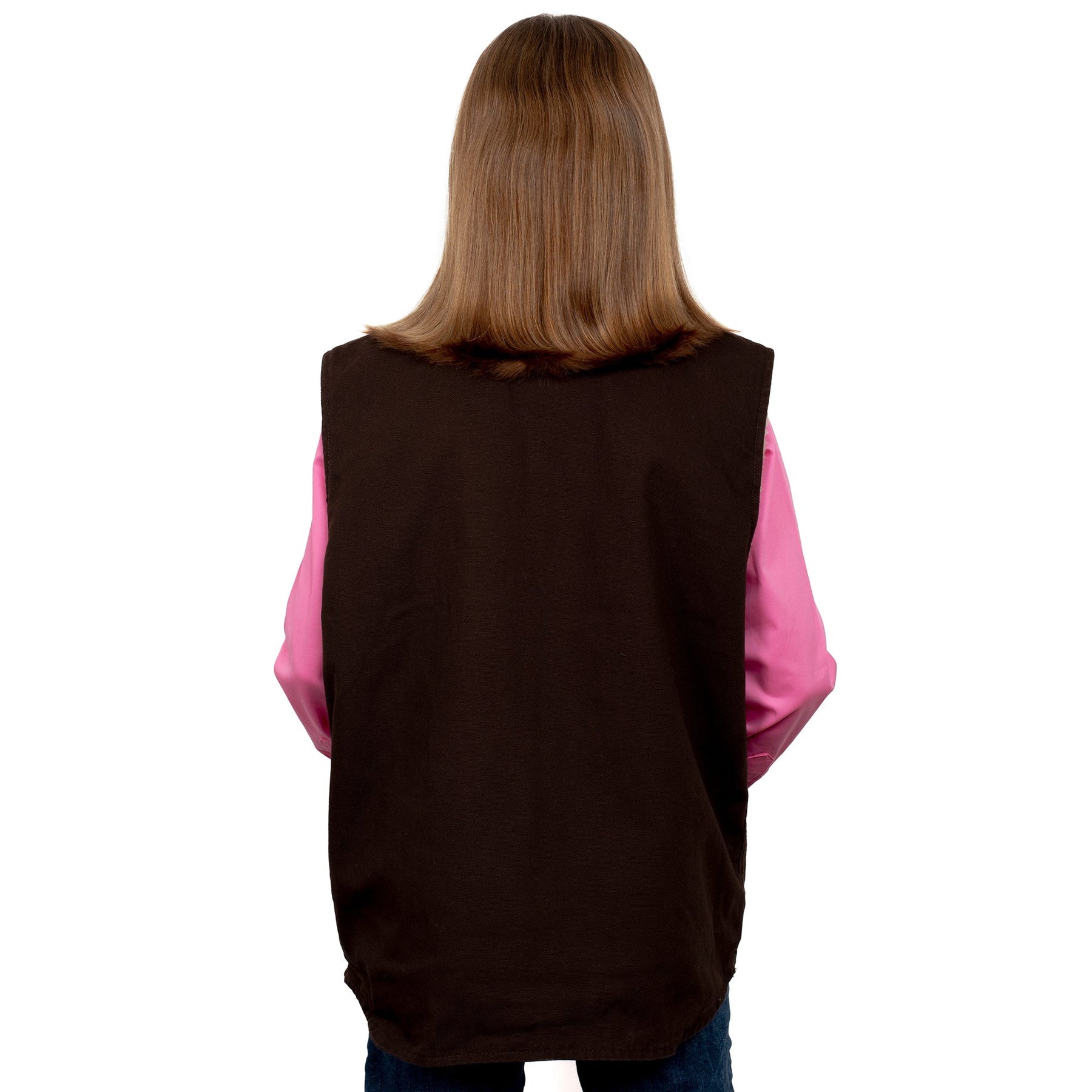 Just Country Kid's Junior Diamantina Sherpa Vest_Chocolate